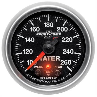 AutoMeter Gauge, Sport-Comp II, Water Temperature, 100-260 Degrees F, 2 5/8 in. Diameter, Analog - 7655