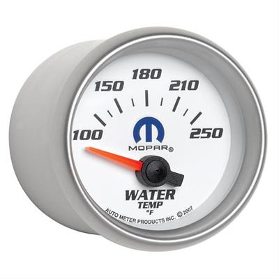 AutoMeter Gauge, Mopar Series, Water Temperature, 100-250 degrees F, 2 1/16 in., White Face - 880030