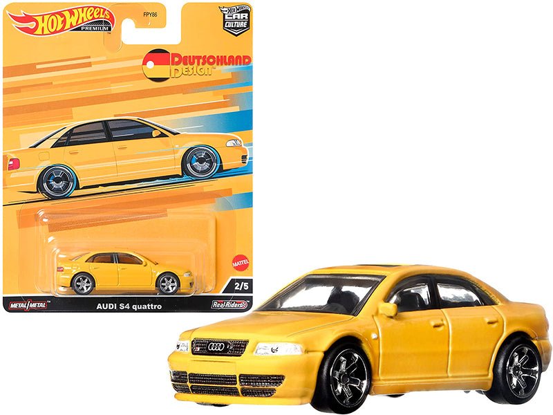 Audi S4 Quattro with Sunroof Yellow "Deutschland Design" Series Diecast Model Car by Hot Wheels free shipping USA