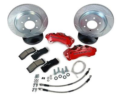 Baer Disc Brake Systems Disc Brakes, 6T Caliper, Front, Slotted Rotors, 6-piston Black Calipers - 4261637B2