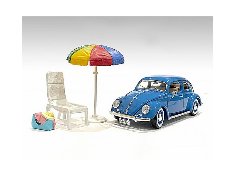 "Beach Girls" Accessories (Beach Chair and Beach Umbrella and Duffle Bag) for 1/18 Scale Models by American Diorama free shipping USA