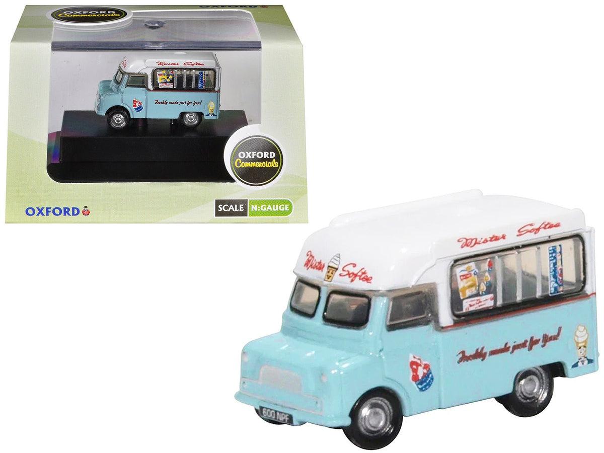 Bedford CA Ice Cream Van "Mister Softee" Light Blue with White Top 1/148 (N) Scale Diecast Model Car by Oxford Diecast free shipping USA
