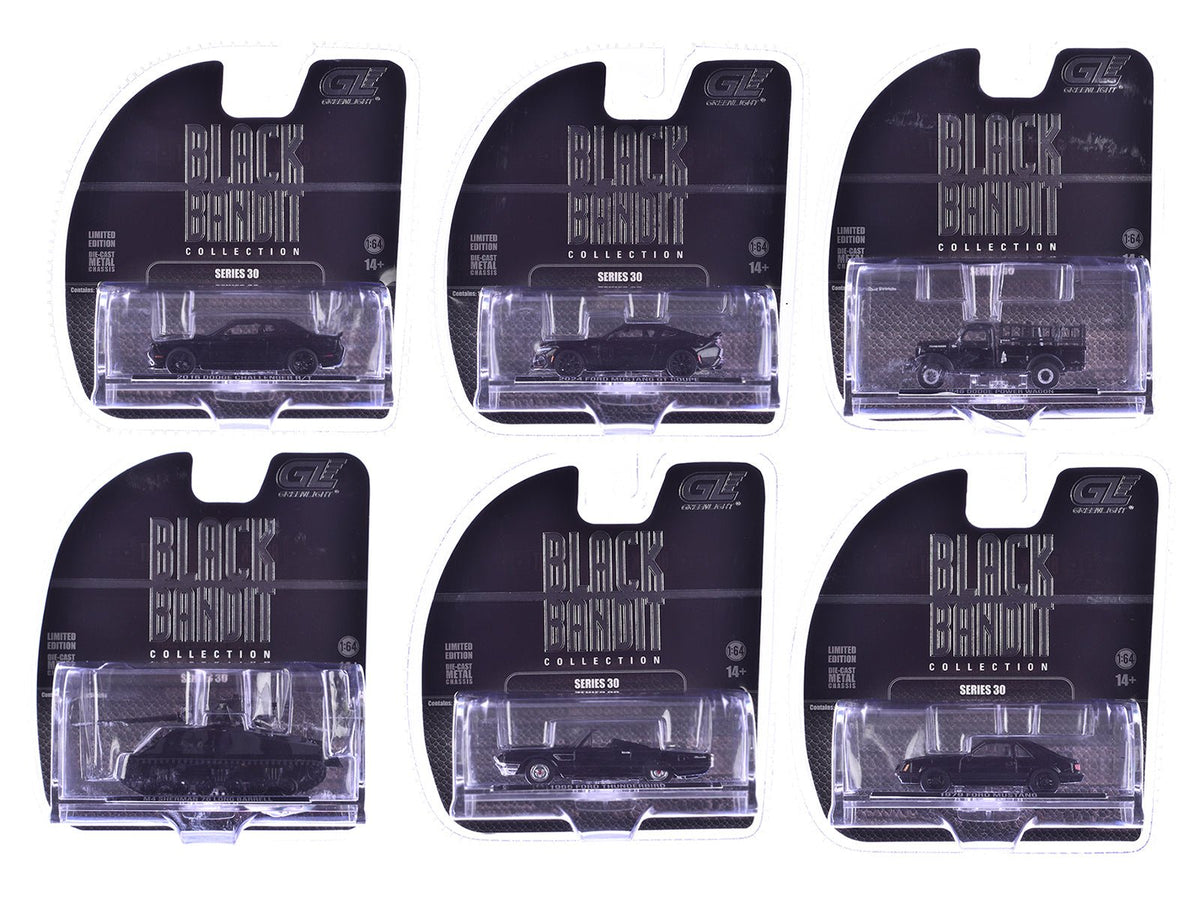 "Black Bandit" 6 piece Set Series 30 1/64 Diecast Model Cars by Greenlight free shipping USA