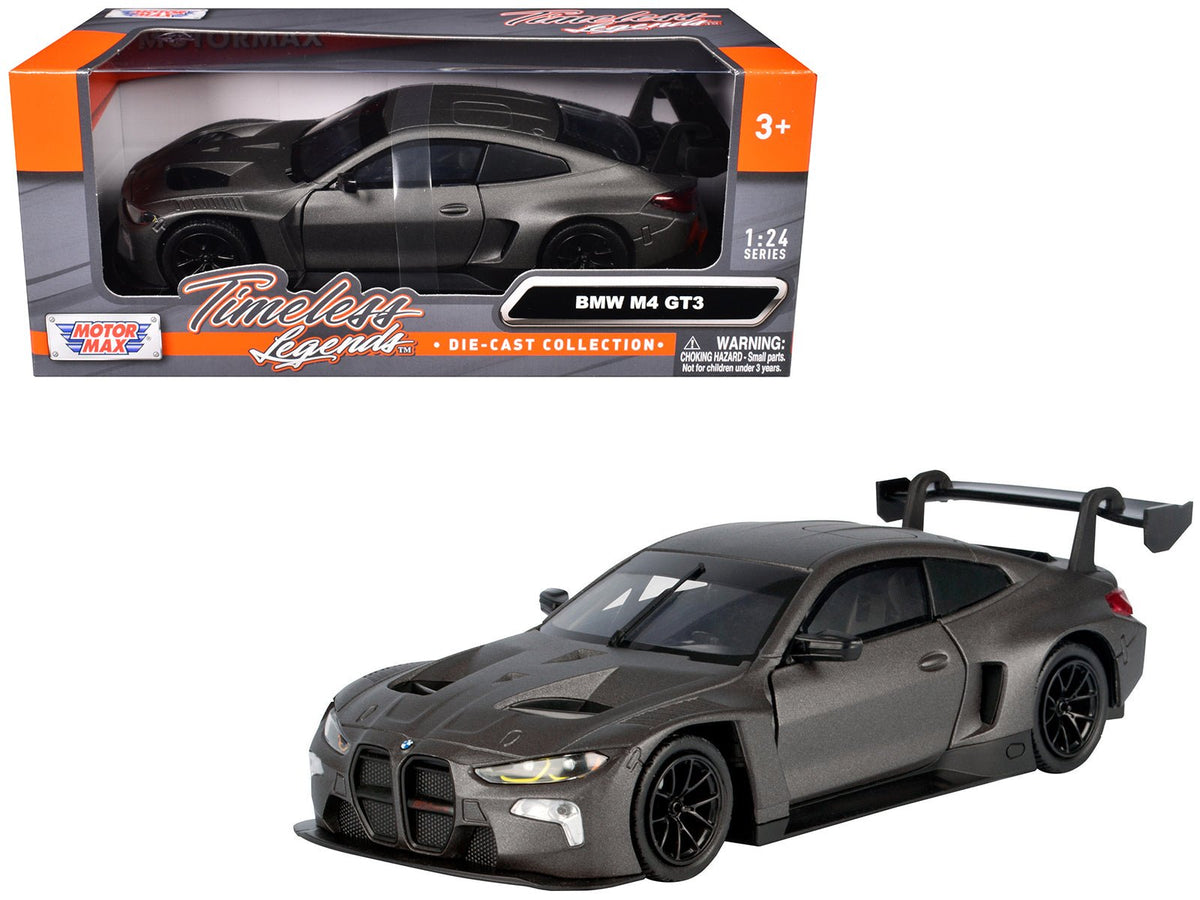 BMW M4 GT3 Matt Black "Timeless Legends" Series 1/24 Diecast Model Car by Motormax free shipping USA