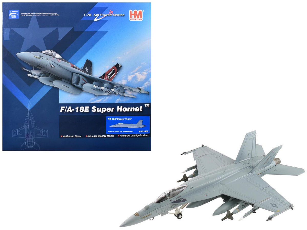 Boeing F/A-18E Super Hornet Fighter Aircraft "Dagger Team (with decals)" United States Navy "Air Power Series" 1/72 Diecast Model by Hobby Master free shipping USA