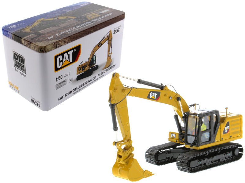 CAT Caterpillar 323 Hydraulic Excavator with Operator Next Generation Design "High Line Series" 1/50 Diecast Model by Diecast Masters free shipping USA