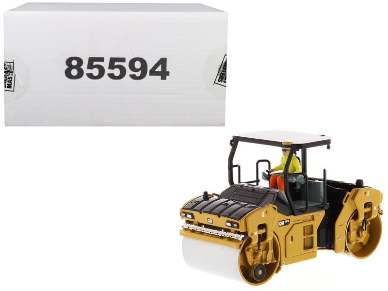 CAT Caterpillar CB-13 Tandem Vibratory Roller with ROPS (Roll Over Protective Structure) and Operator "High Line Series" 1/50 Diecast Model by Diecast Masters free shipping USA