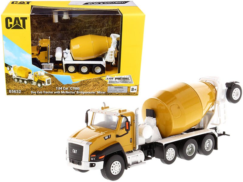 CAT Caterpillar CT660 Day Cab Tractor with McNeilus Bridgemaster Concrete Mixer "Play & Collect!" Series 1/64 Diecast Model by Diecast Masters free shipping USA