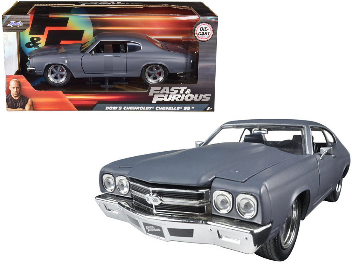 Dom's Chevrolet Chevelle SS Matt Gray "Fast & Furious" Movie 1/24 Diecast Model Car by Jada free shipping USA