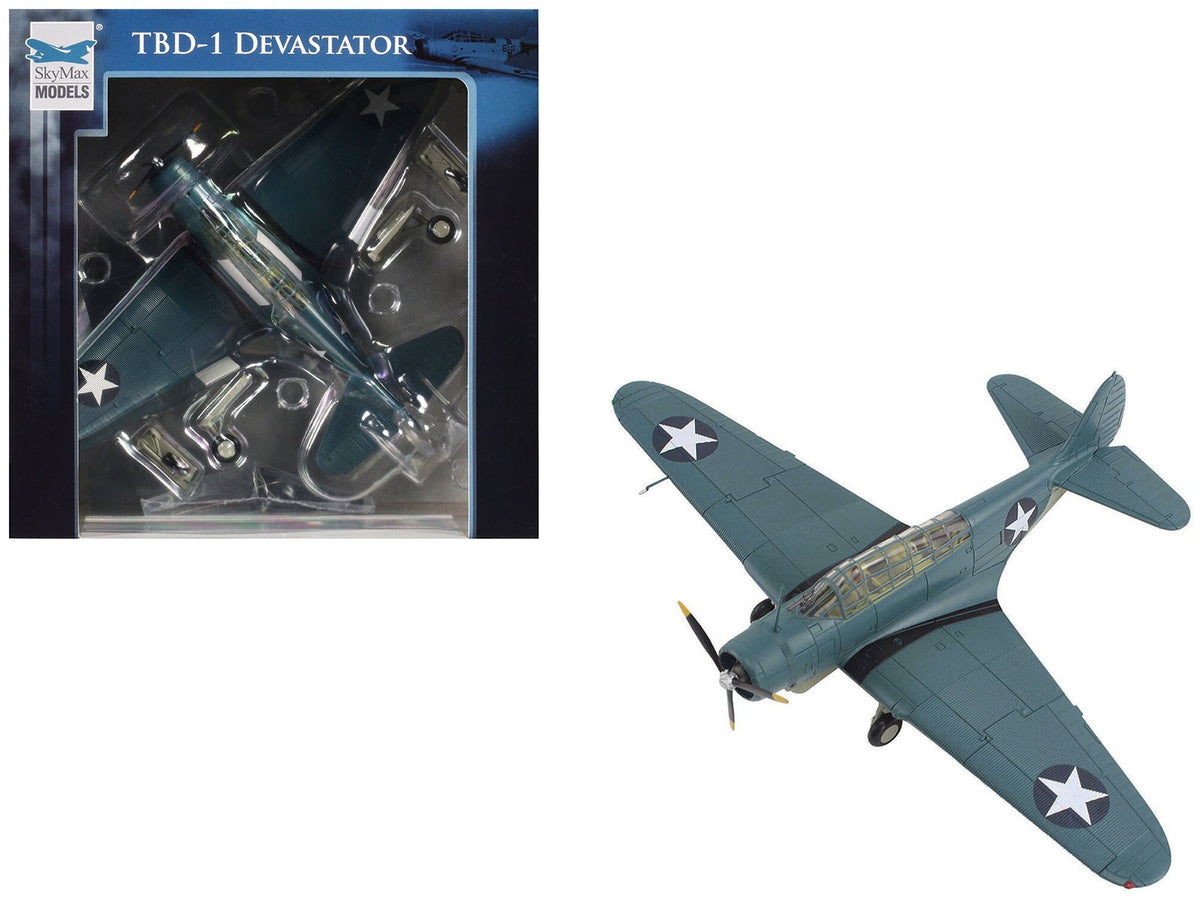 Douglas TBD-1 Devastator Bomber Aircraft "Battle of Midway Lt Cdr EE Lindsey VT-6 USS Enterprise" (1942) United States Navy "SkyMax Models" Series 1/72 Diecast Model by Hobby Master free shipping USA