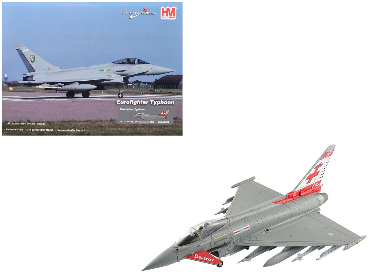 Eurofighter Typhoon Fighter Aircraft "ZK315 41 Squadron RAF Coningsby" (2015) Royal Air Force "Air Power Series" 1/72 Diecast Model by Hobby Master free shipping USA