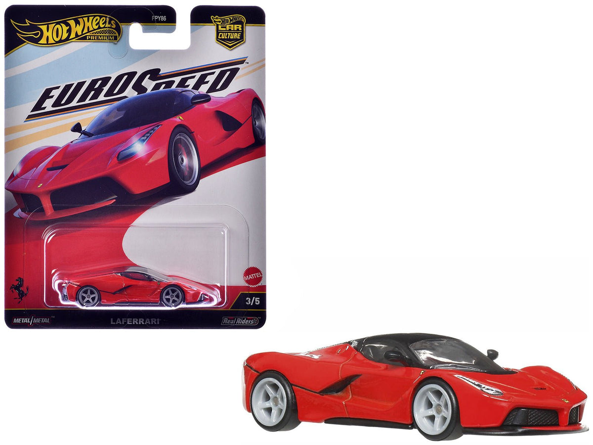 Ferrari LaFerrari Red with Black Top "Euro Speed" Series Diecast Model Car by Hot Wheels free shipping USA