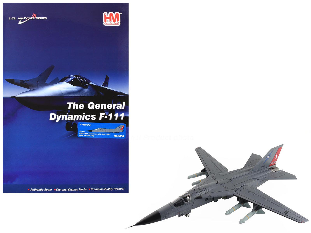 General Dynamics F-111C Pig Aircraft "90th Anniversary of No. 6 Squadron" (2007) Royal Australian Air Force "Air Power Series" 1/72 Diecast Model by Hobby Master free shipping USA