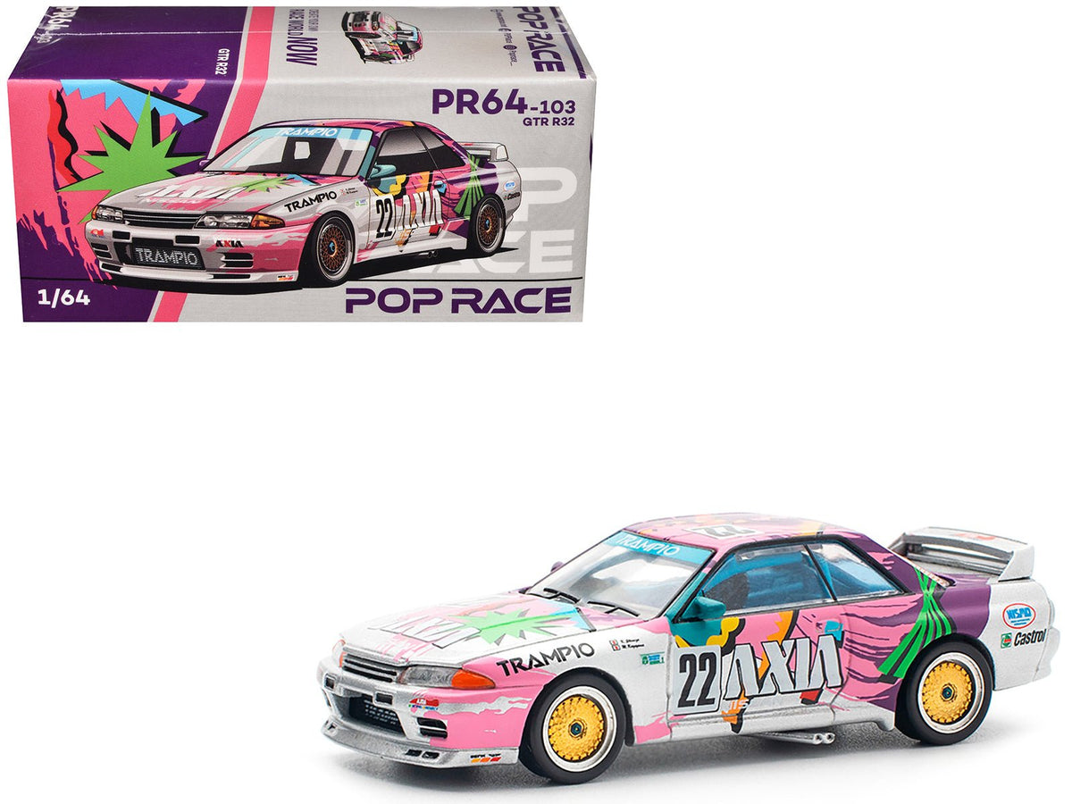 GTR R32 RHD (Right Hand Drive) #22 Masahiko Kageyama - Kazuo Shimizu "Axia" Group A "Japanese Touring Car Championship" (1991) 1/64 Diecast Model Car by Pop Race free shipping USA