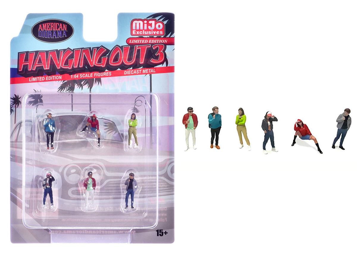 "Hanging Out #3" 6 piece Diecast Figure Set (6 Figures) Limited Edition for 1/64 Scale Models by American Diorama free shipping USA