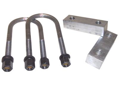 Brothers Trucks Suspension Blocks, Rear Lowering, 2 in. Drop, with Steel/Natural Finish U-bolts and - LBU63722INCH