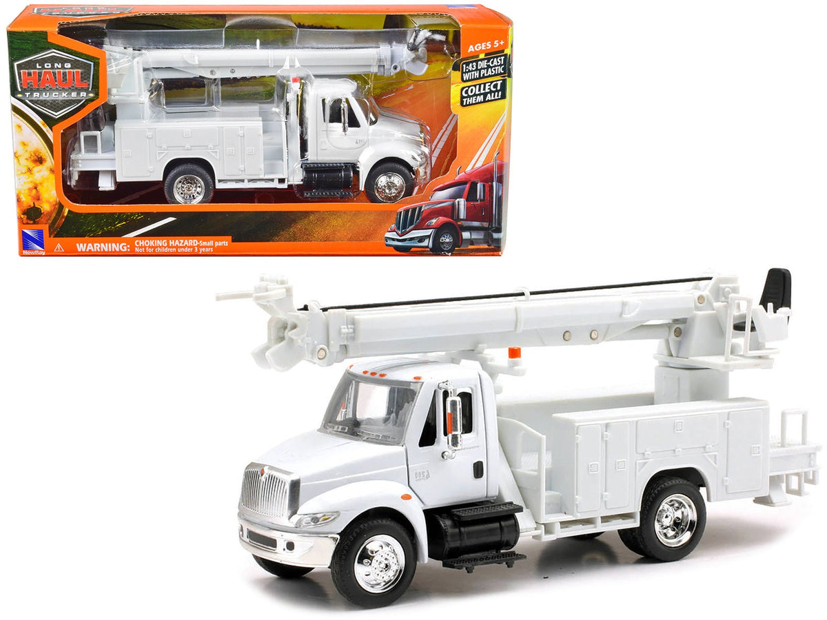 International 4200 Digger Service Truck White "Long Haul Trucker" Series 1/43 Diecast Model by New Ray free shipping USA