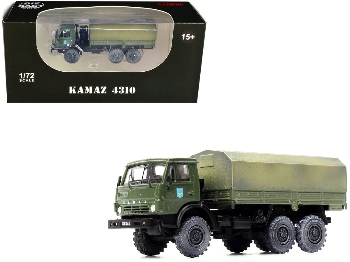 Kamaz 4310 Transport Truck Green (Weathered) "Ukrainian Ground Forces" 1/72 Diecast Model by Legion free shipping USA