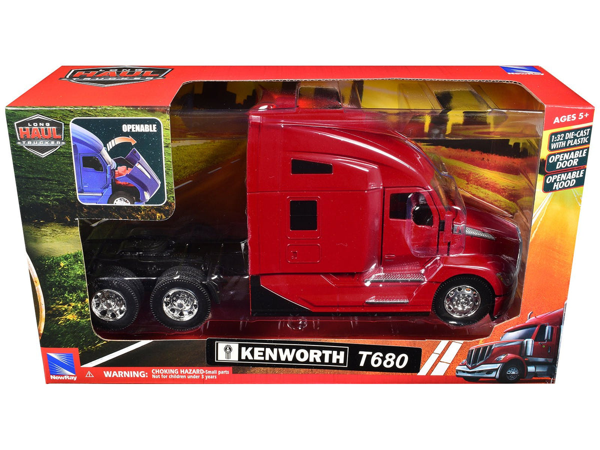 Kenworth T680 Truck Tractor Red "Long Haul Truckers" Series 1/32 Diecast Model by New Ray free shipping USA