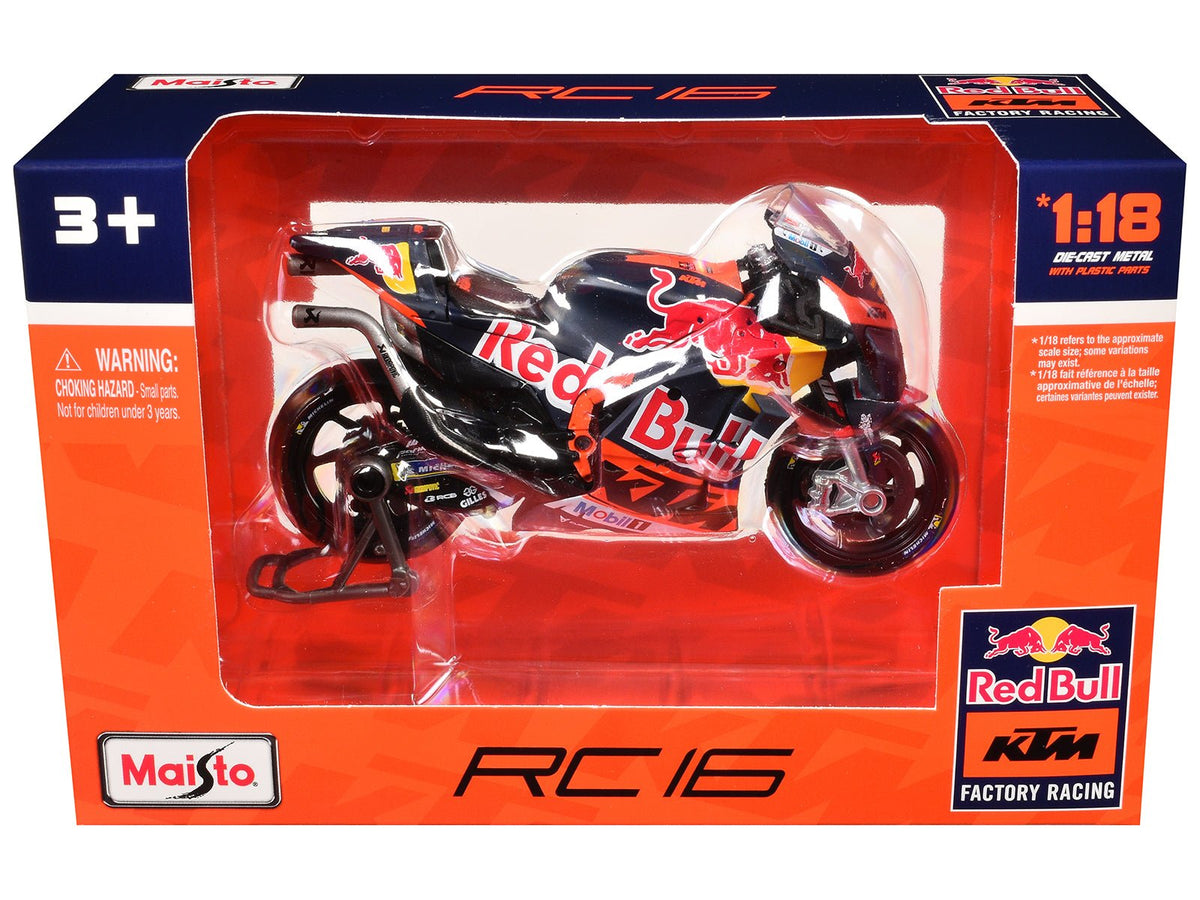 KTM RC16 Motorcycle #33 Brad Binder MotoGP "Red Bull KTM Factory Racing" 1/18 Diecast Model by Maisto free shipping USA