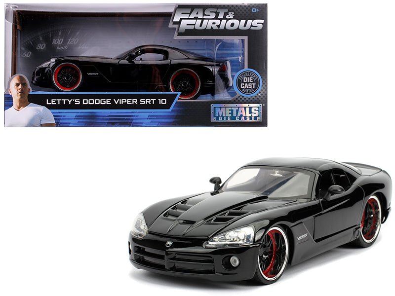 Letty's Dodge Viper SRT 10 Black "Fast & Furious" Movie 1/24 Diecast Model Car by Jada free shipping USA