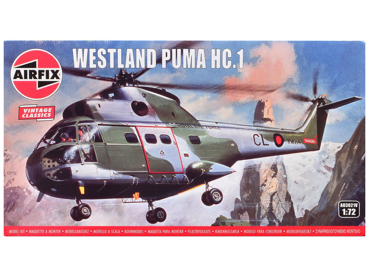 Level 2 Model Kit Westland Puma HC.1 Helicopter with 2 Scheme Options 1/72 Plastic Model Kit by Airfix free shipping USA
