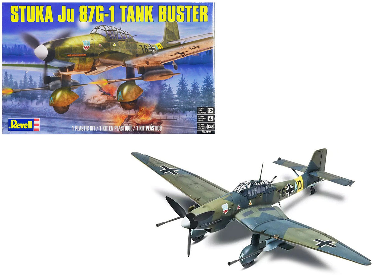 Level 4 Model Kit Junkers STUKA JU 87G-1 Tank Buster Bomber Aircraft 1/48 Scale Model by Revell free shipping USA