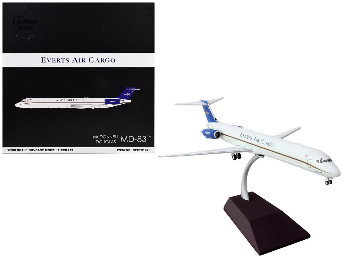 McDonnell Douglas MD-88 Commercial Aircraft "Everts Air Cargo" (N965CE) White with Blue Tail "Gemini 200" Series 1/200 Diecast Model Airplane by GeminiJets free shipping USA