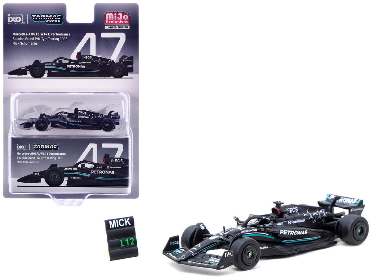 Mercedes-AMG F1 W14 E Performance #47 Mick Schumacher Formula One F1 "Spanish GP Tyre Testing" (2023) with Pit Board "Global64" Series 1/64 Diecast Model by Tarmac Works free shipping USA