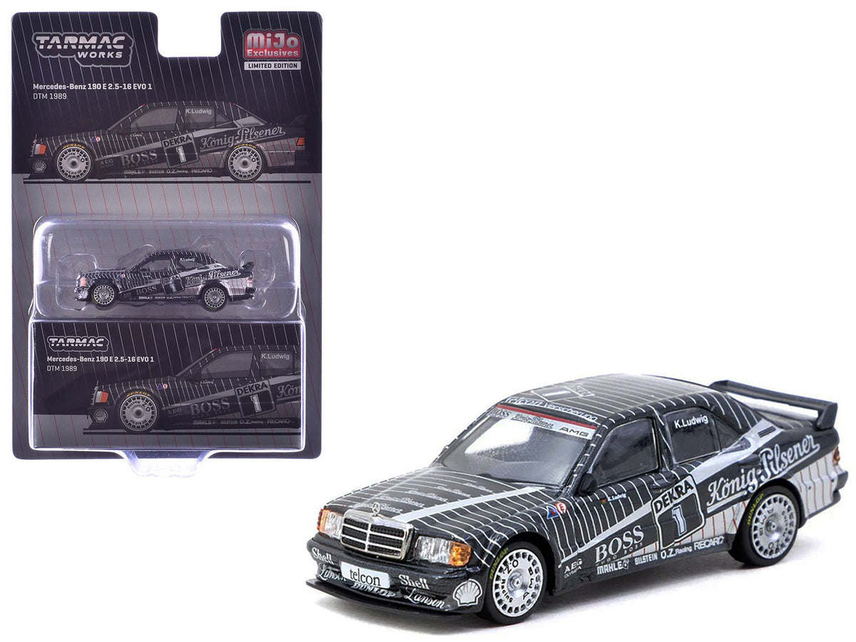Mercedes-Benz 190 E 2.5-16 EVO 1 #1 Klaus Ludwig "Deutsche Tourenwagen Meisterschaft (DTM)" (1989) "Global64" Series 1/64 Diecast Model by Tarmac Works free shipping USA