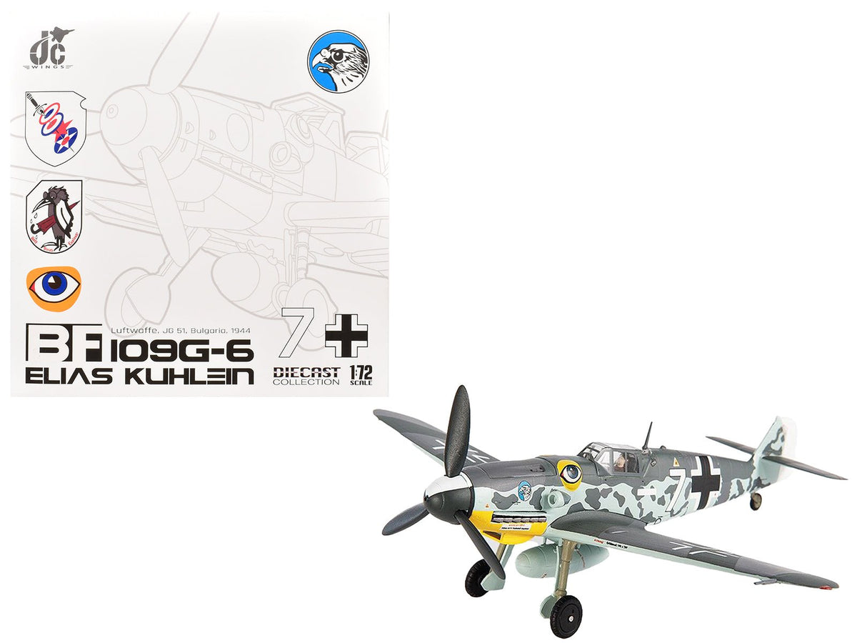 Messerschmitt BF 109G-6 Fighter Aircraft "JG 51 Bulgaria" (1944) German Luftwaffe 1/72 Die Cast Model by JC Wings free shipping USA