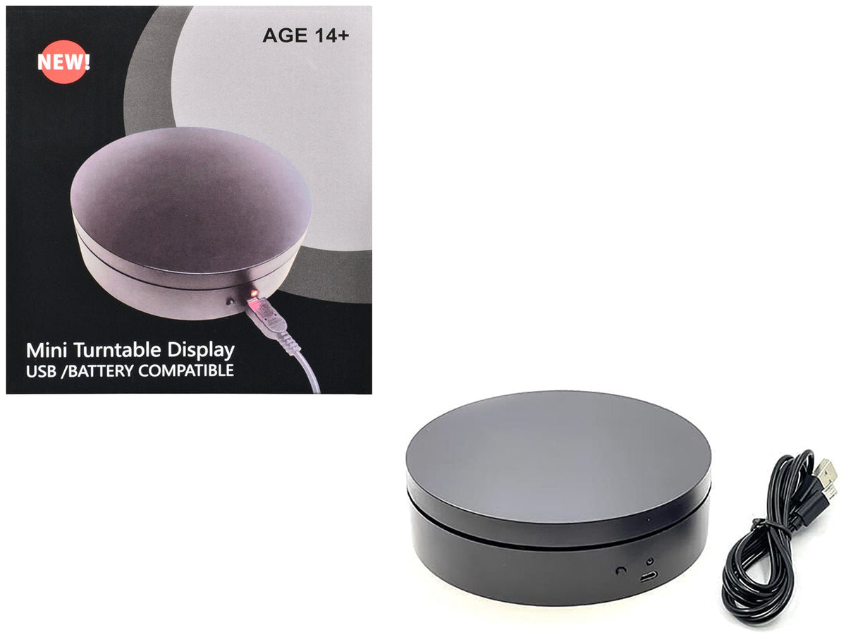 Mini Turntable Rotating Display Stand 4.75" with Black Base for 1/64 Scale Model Cars free shipping USA