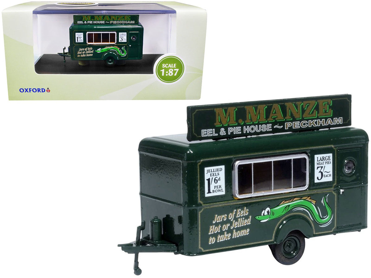 Mobile Food Trailer "M. Manze Eel and Pie House - Peckham" 1/87 (HO) Scale Diecast Model by Oxford Diecast free shipping USA