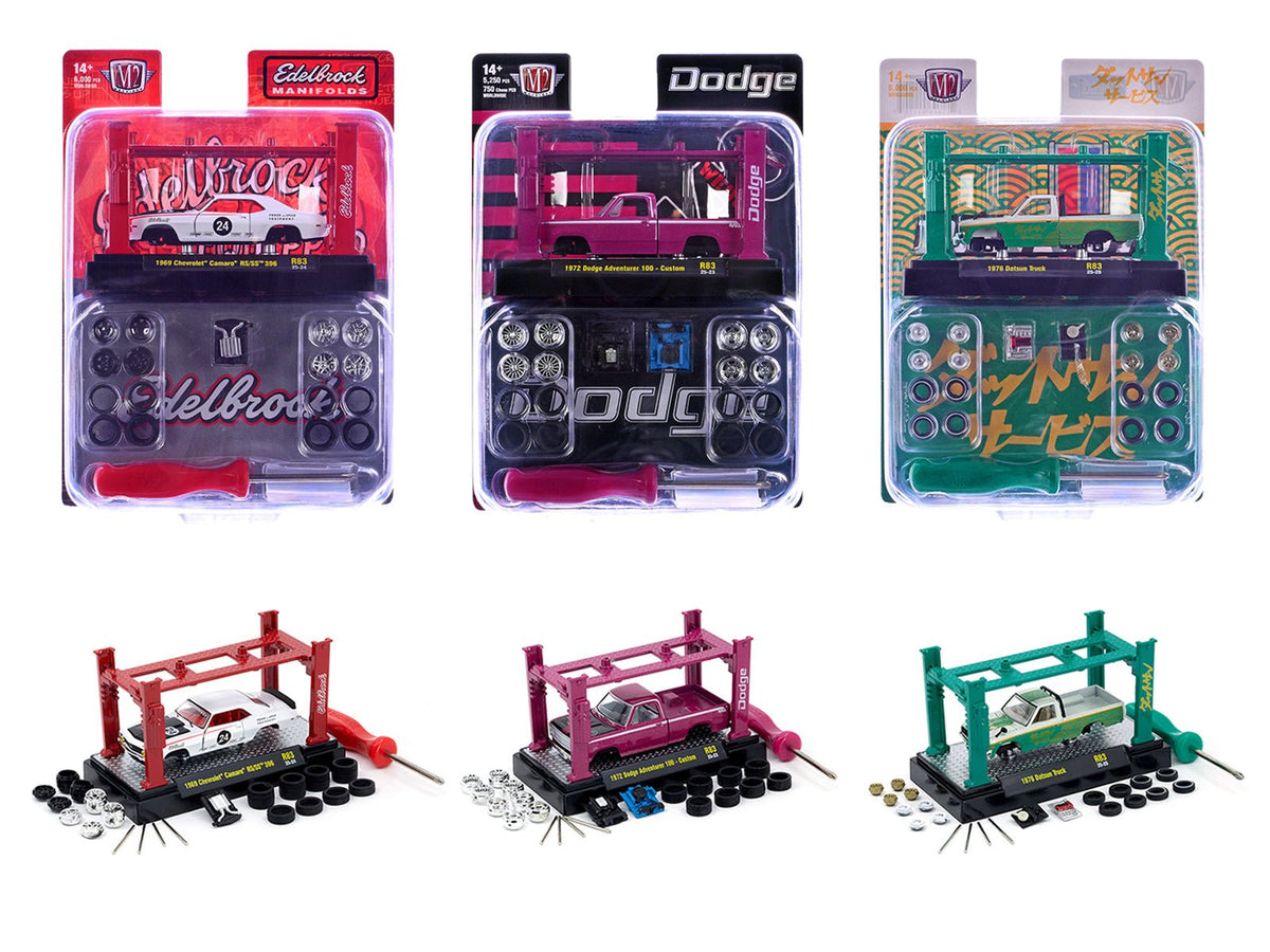 Model Kit 3 piece Car Set Release #83 Limited Edition to 6000 pieces Worldwide 1/64 Diecast Model Cars by M2 Machines free shipping USA
