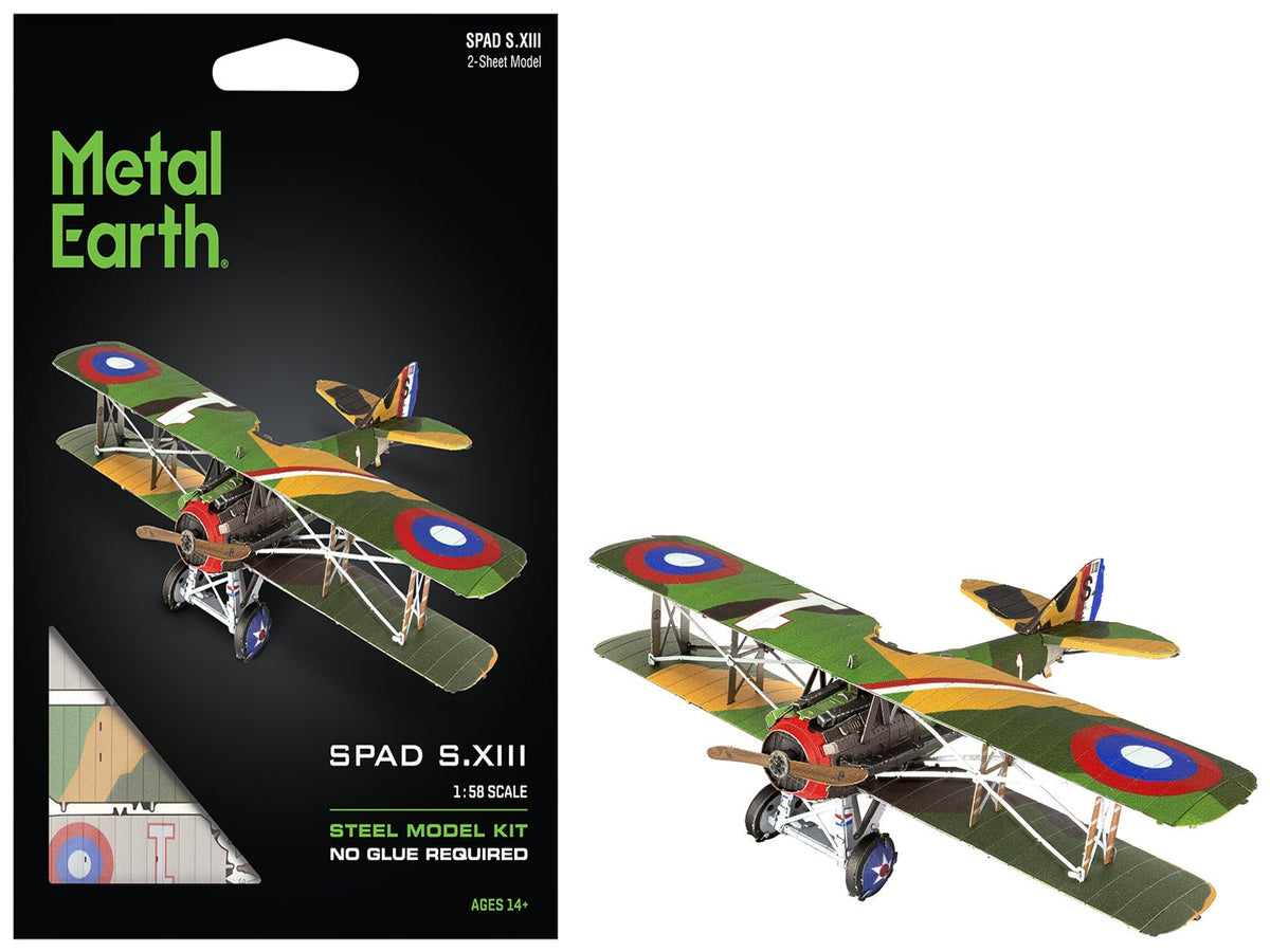 Model Kit SPAD S.XIII Fighter Aircraft "World War I" French Air Force (Moderate Difficulty) Steel Model by Metal Earth free shipping USA
