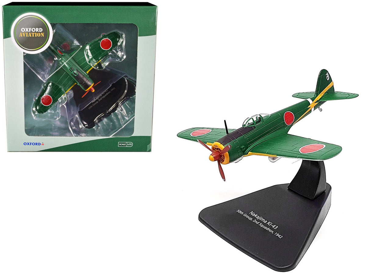 Nakajima Ki-43 Hayabusa Fighter Plane 50th Group 2nd Squadron (1942) "Oxford Aviation" Series 1/72 Diecast Model Airplane by Oxford Diecast free shipping USA