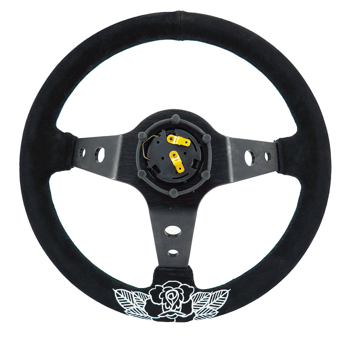 BW Rose Deep Dish Steering Wheel + Short Hub Adapter Kit For Honda Acura