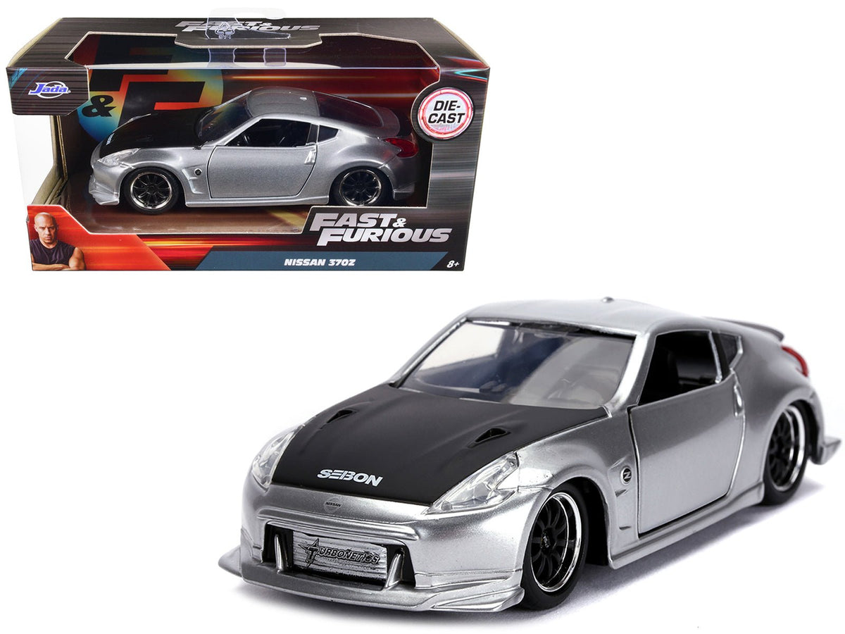 Nissan 370Z Silver with Black Hood "Fast & Furious" Series 1/32 Diecast Model Car by Jada free shipping USA