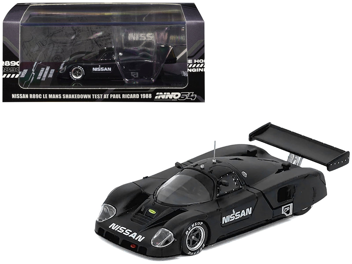 Nissan R89C Matt Black "Le Mans Shakedown Test at Paul Ricard 1988" 1/64 Diecast Model Car by Inno Models free shipping USA