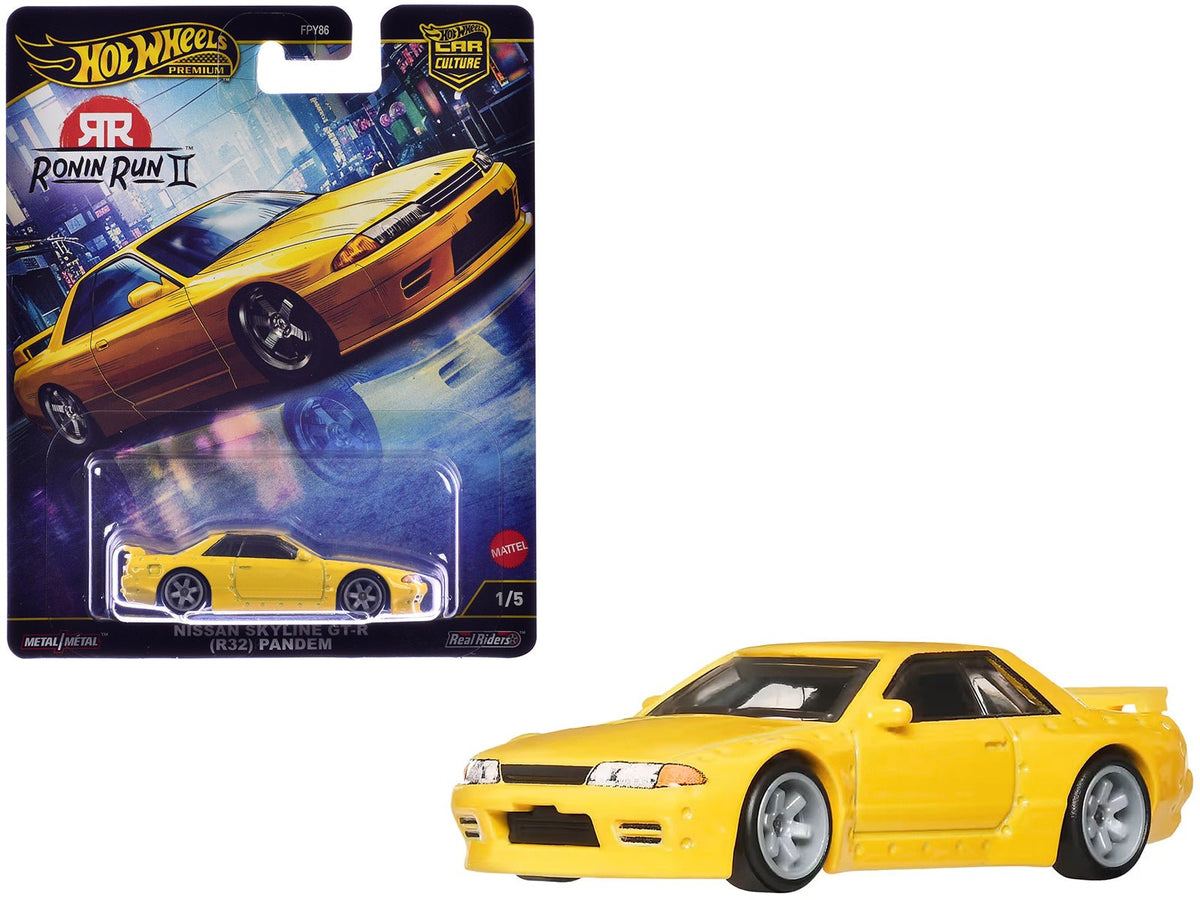 Nissan Skyline GT-R (R32) Pandem RHD (Right Hand Drive) Yellow "Ronin Run II" Series Diecast Model Car by Hot Wheels free shipping USA