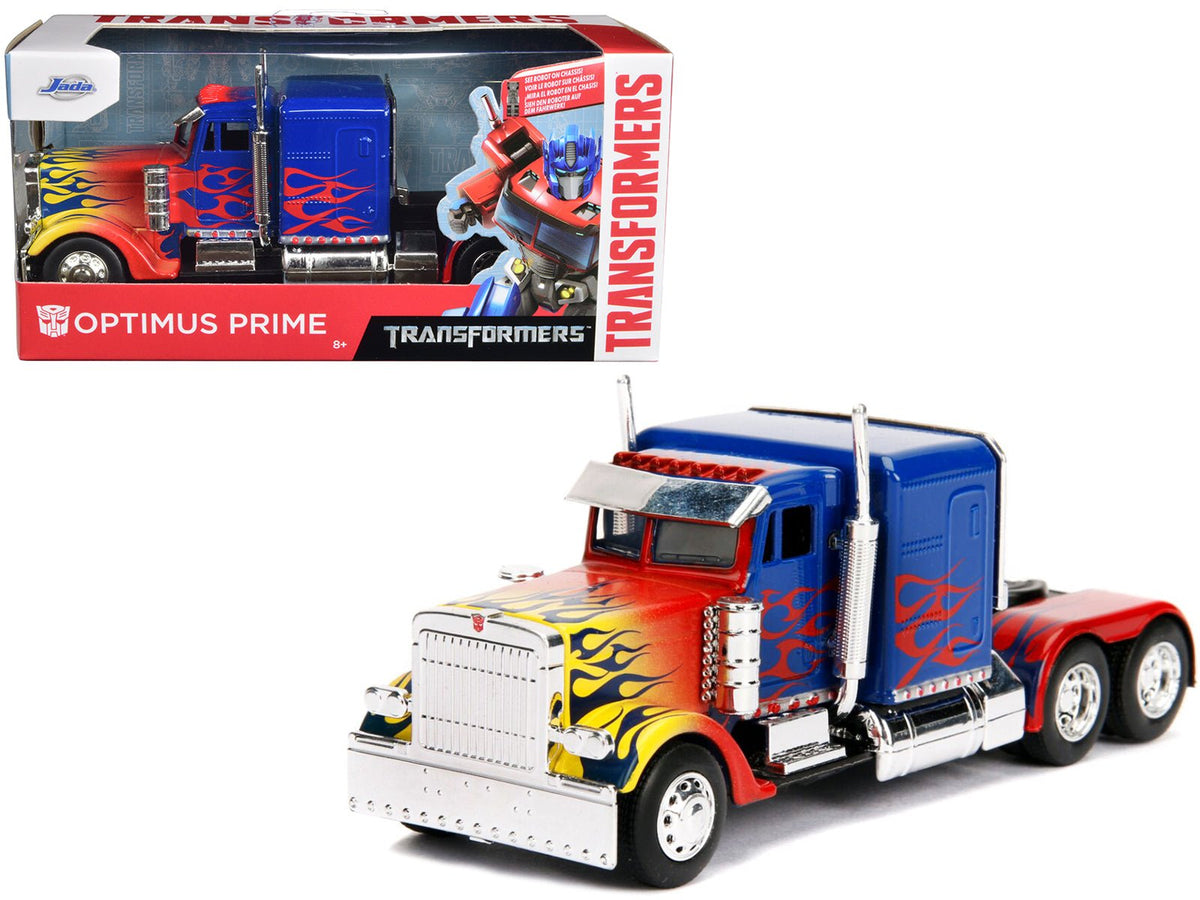 Optimus Prime Truck with Robot on Chassis from "Transformers" Movie "Hollywood Rides" Series 1/32 Diecast Model by Jada free shipping USA