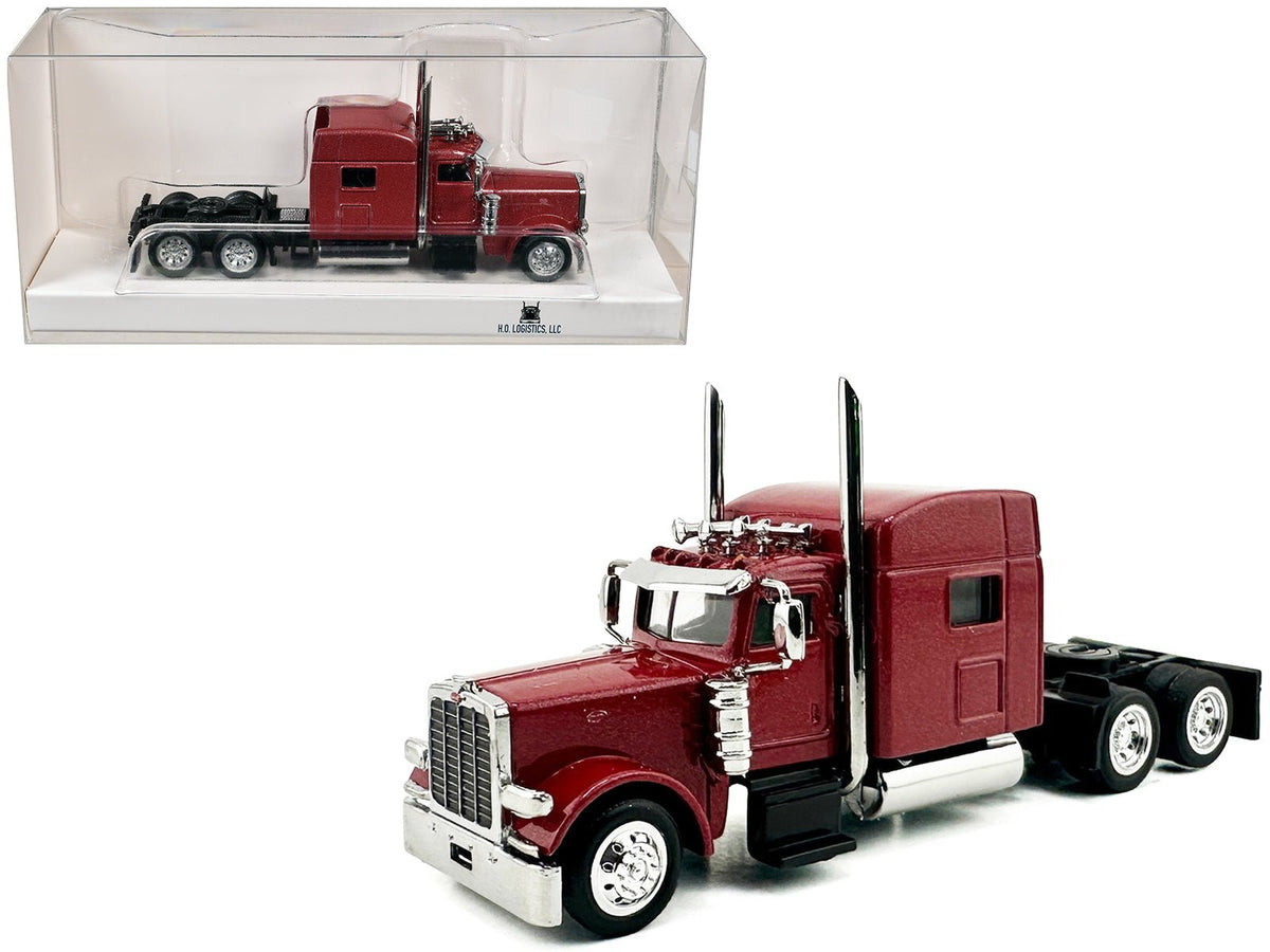 Peterbilt 389 Truck Tractor with Sleeper Cab Red Metallic 1/87 (HO) Scale Plastic Model Car by HO Logistics free shipping USA
