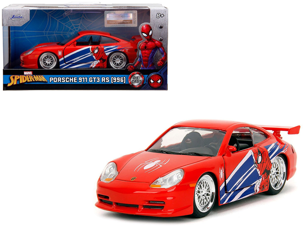 Porsche 911 GT3 RS (996) Red with Graphics "Marvel's Spider-Man" 1/32 Diecast Model Car by Jada free shipping USA