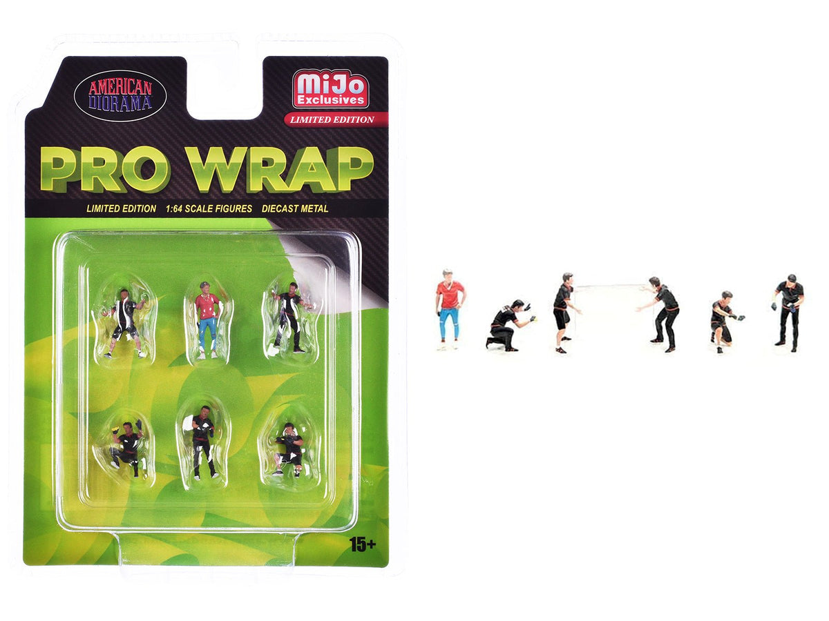 "Pro Wrap" 6 piece Diecast Figure Set (6 Figures) Limited Edition for 1/64 Scale Models by American Diorama free shipping USA