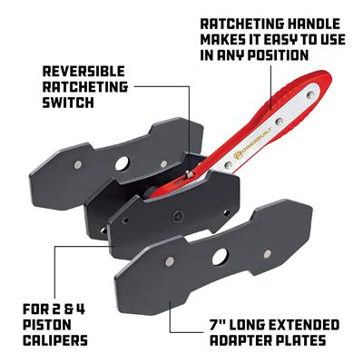 Powerbuilt Ratcheting Brake Caliper Piston Tools - 647861