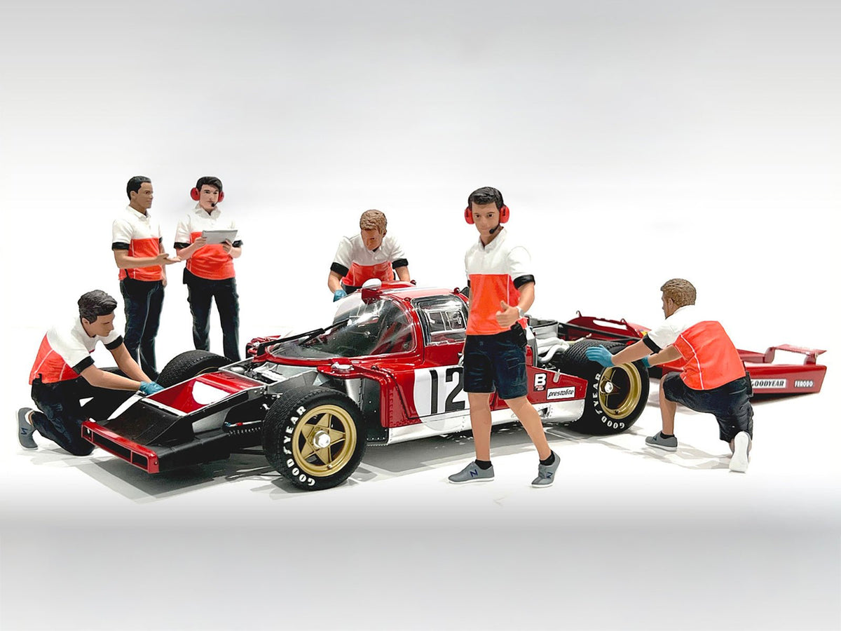 "Race Crew" 6 piece Figure Set for 1/18 scale models by American Diorama free shipping USA