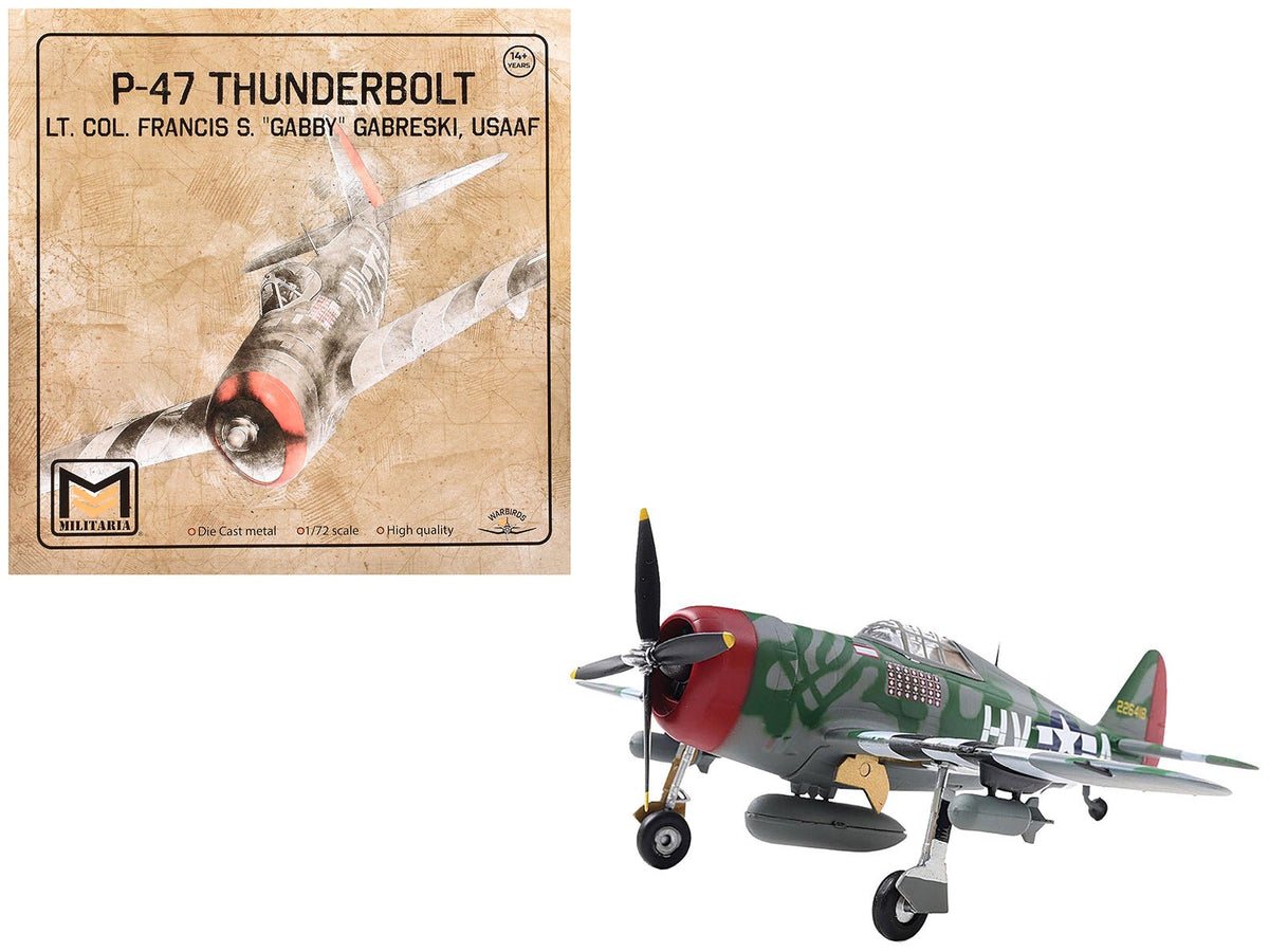 Republic P-47 Thunderbolt Fighter Aircraft "Lt. Col. Francis S. "Gabby" Gabreski" United States Army Air Forces 1/72 Diecast Model by Militaria Die Cast free shipping USA