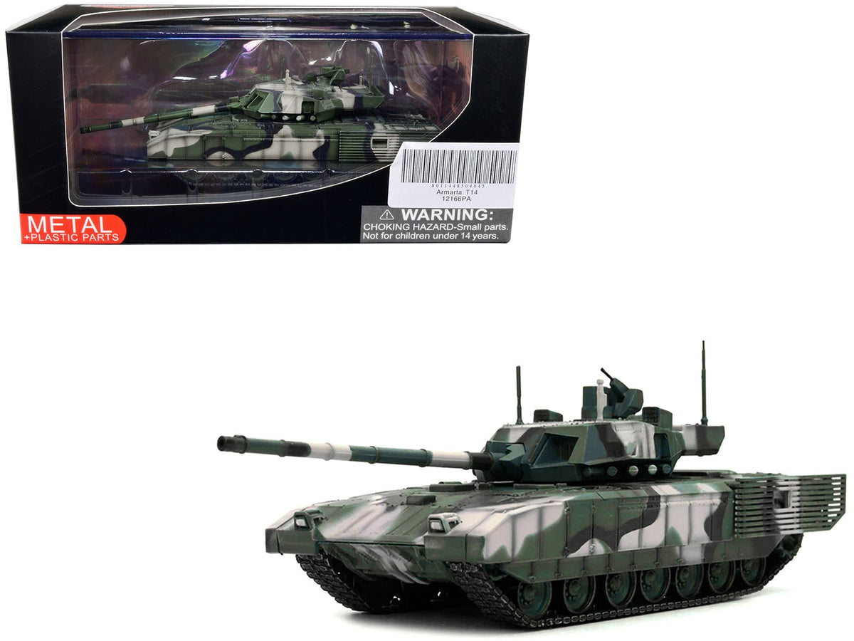 Russian T14 Armata MBT (Main Battle Tank) Multi-Woodland Camouflage "Armor Premium" Series 1/72 Diecast Model by Panzerkampf free shipping USA