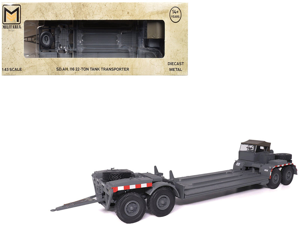 SD.AH. 116 22-Ton Tank Transporter Gray "German Army" 1/43 Diecast Model by Militaria Die Cast free shipping USA