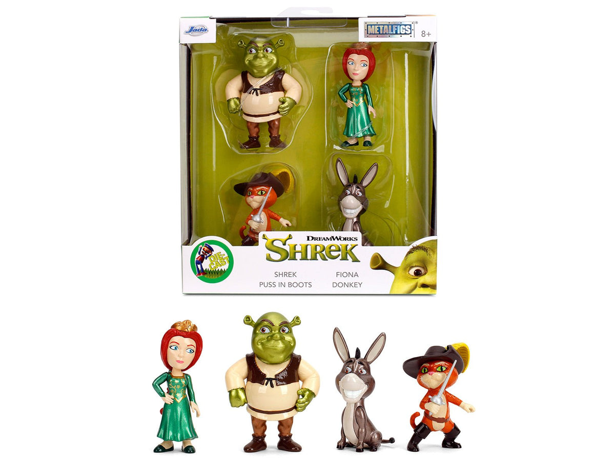 Set of 4 Diecast Figures "Shrek" (2001) Movie "Metalfigs" Series by Jada free shipping USA